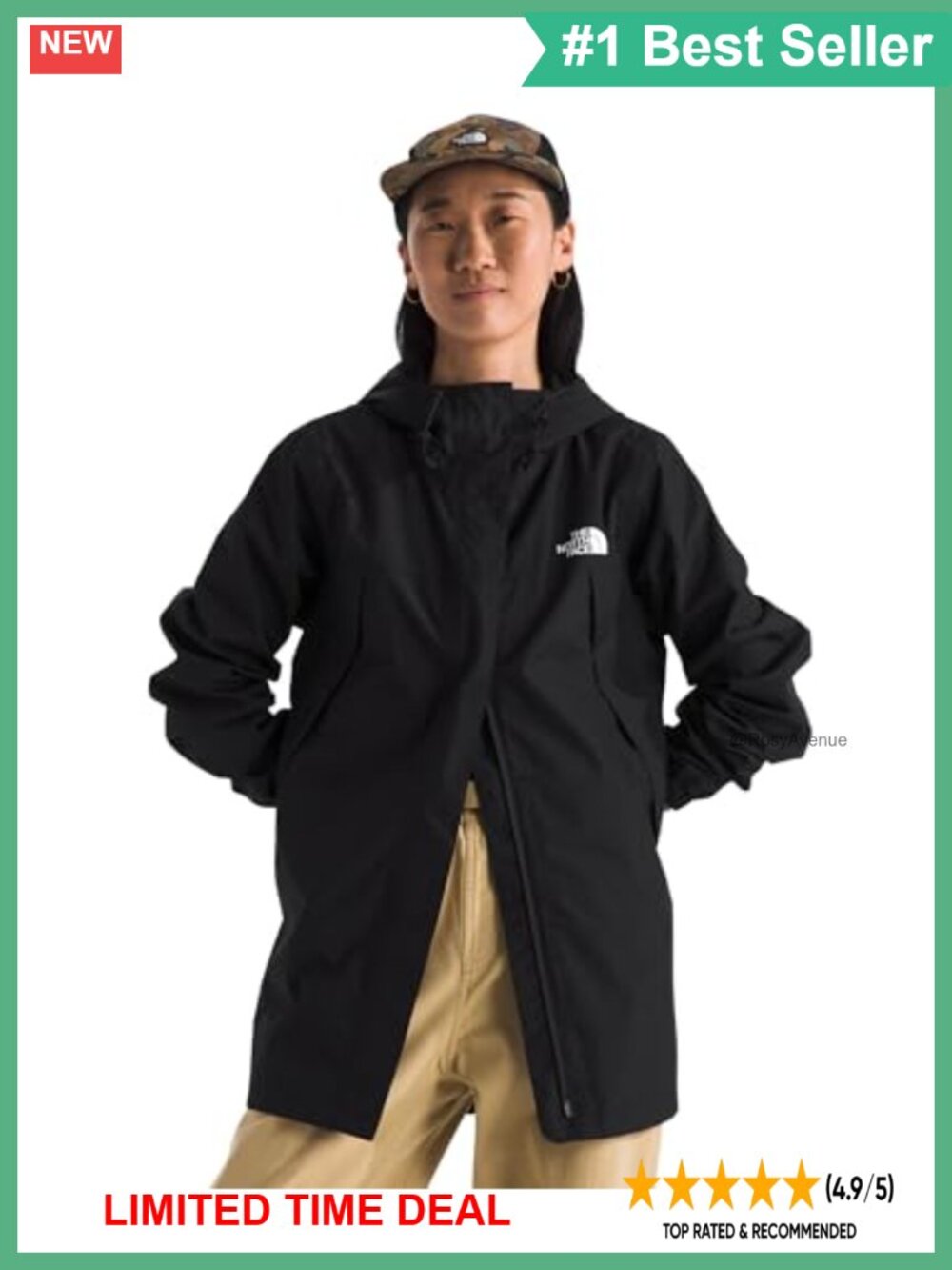Waterproof Breathable Seam-Sealed Rain Parka with Adjustable Hood